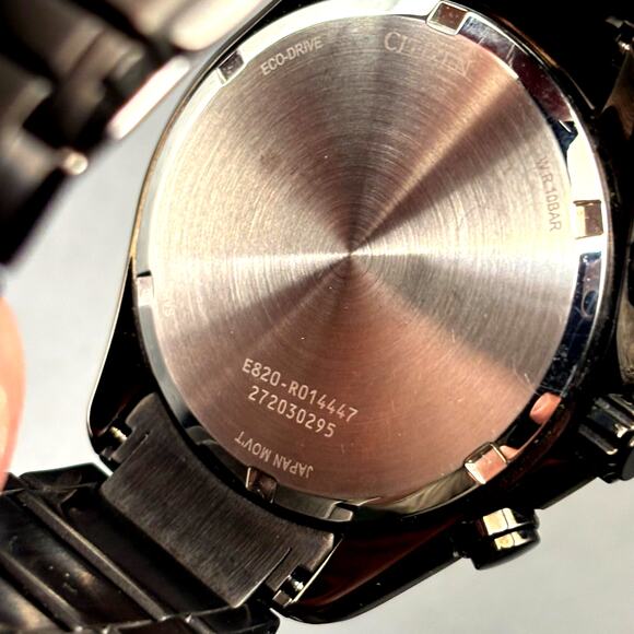 Citizen BL5607-54L Men’s Eco-Drive Sport Chronograph Blue Dial Black IP NIBWT - Picture 14 of 17